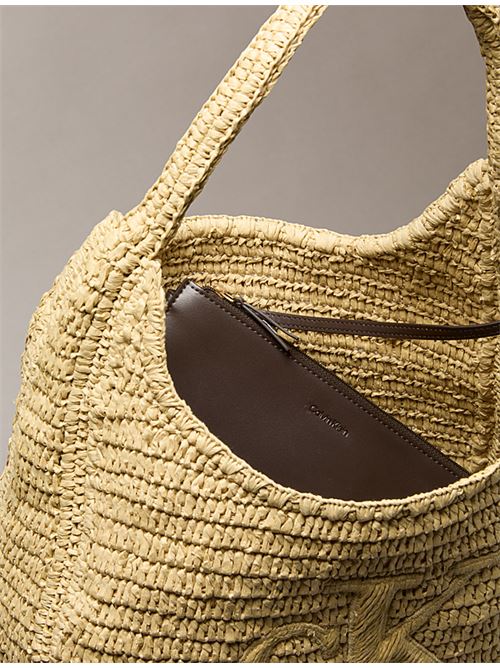bold ck raffia lg shoulder bag CALVIN KLEIN | LV04F3448G0EI